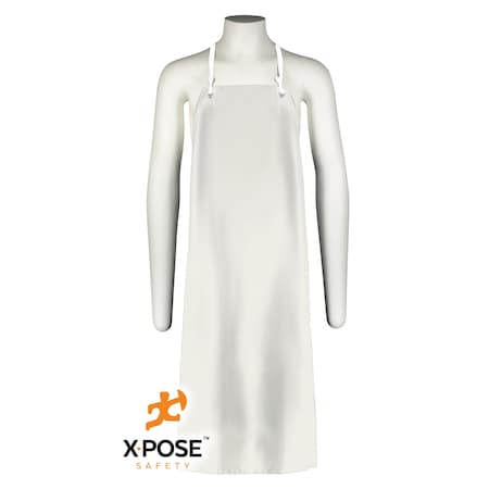 Xpose Safety White Heavy Duty 8 Mil White Vinyl Aprons, Size 35 in  X 45 in , 2PK AV100-2